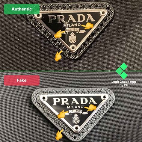 prada logo original vs fake|is my prada bag real.